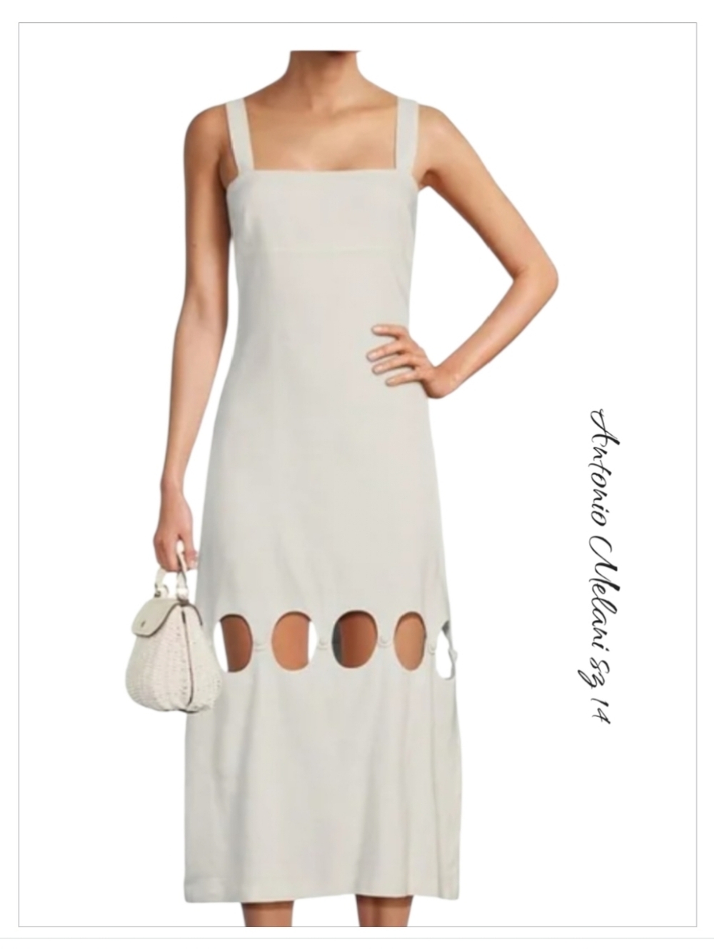 NWT Antonio Melani Linen Blend Sheath Midi Dress sz 14